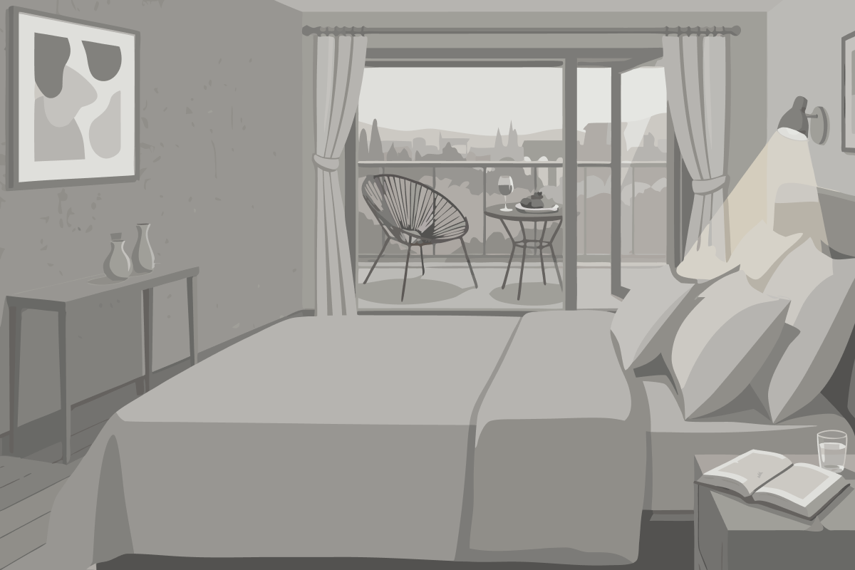 Nichtraucher-Suite mit großem Doppelbett